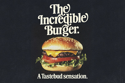 Typography from Heartbreak Eighties 80s 90s advertising burger retro serif type typography vintage