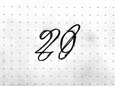 20 0 2 20 branding concept curvy dynammic flow line logo logo mark minimalist modern number organic pencil roxana niculescu simple sketch twenty