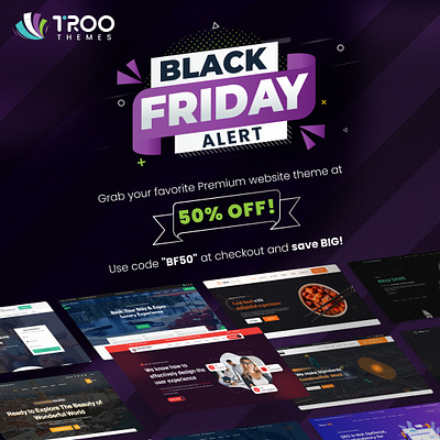 🎉 Black Friday Deal: 50% Off Premium Website Themes! 🚀 blackfridaysale webdesigntheme