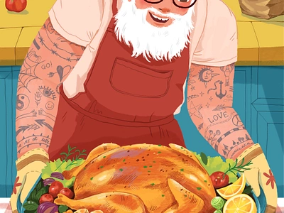 Food for thought advertising branding christmas cooking design drawing editorial food illustration kidlit