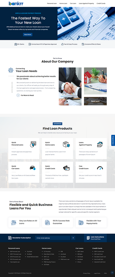 BANKRR - Empowering Your Future with Smart Loans all loans at one place baning loans banking app mockup banking application banking website ux