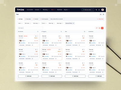 CRMone: Simplified Task Management businessefficiency clean crmone crmtools dashboardui kanbanboard minimal productivitydashboard projectmanagement taskmanagement tasktracking teamcollaboration uidesign uxdesign webappdesign