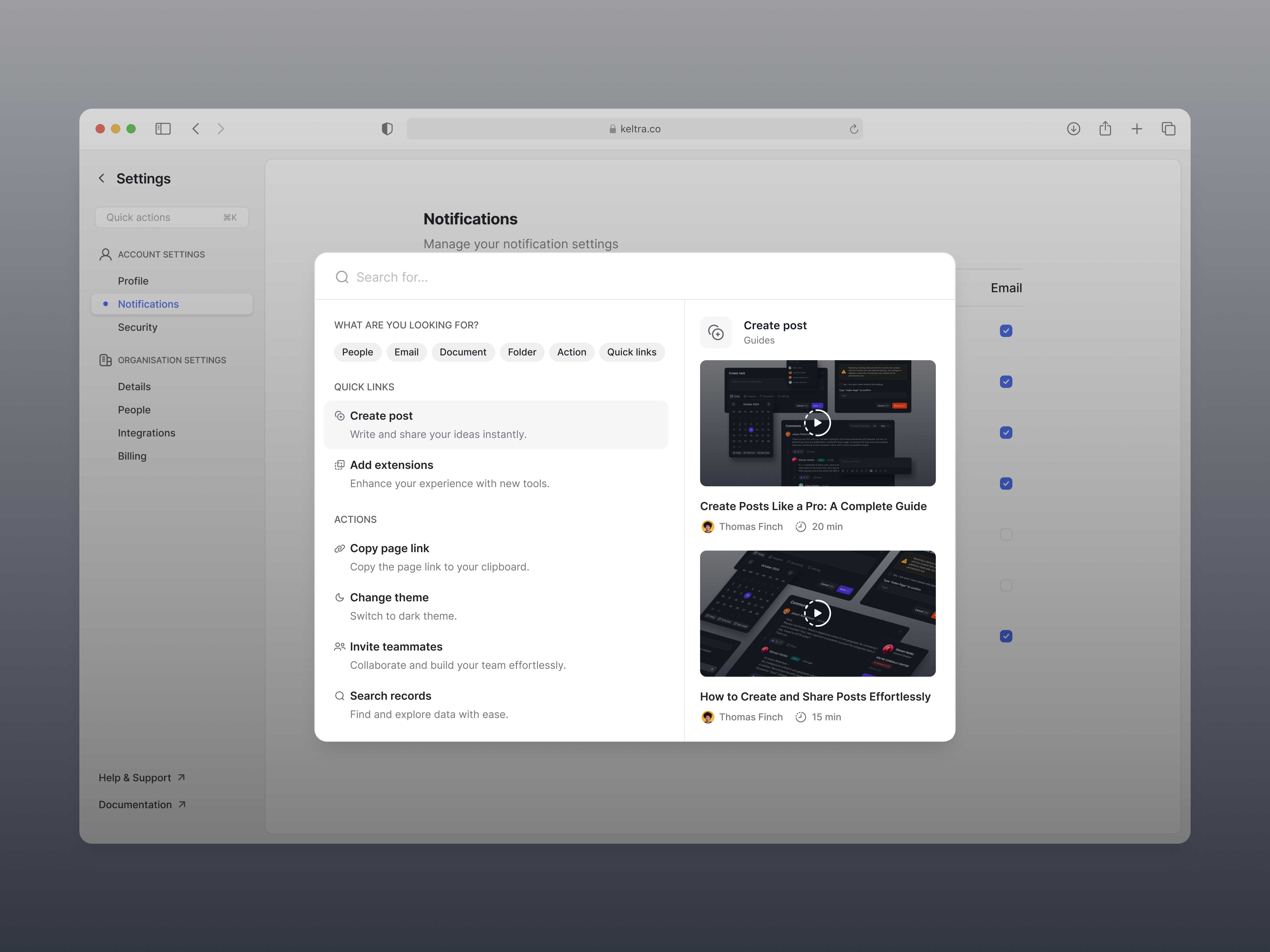 Search menu clean command k crm light mode minimal neat quick action quick search search tool ui uiux ux we app