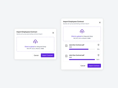 Upload Document Modal app design ui ux