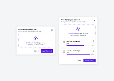 Upload Document Modal app design ui ux