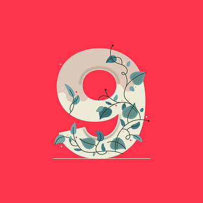 Ink October __ 9 inktober numbers vector