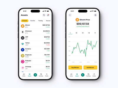 Crypto Trading App app application bitcoin crypto ios iphone mobile portfolio price trade trading ui ux wallet