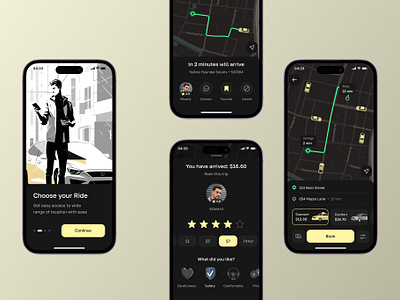 Rameego - Taxi Booking App ai app app design booking branding clean driver illustration interface mobile mobile ui mvp product design service simple startup taxi ui ux uxui