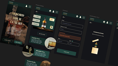 Whiskey e-commerce website_mobile version animation app ecommerce figma hi fi luxury mockup ui whiskey