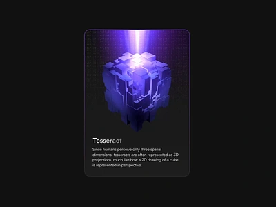 Tesseract card animation 3d animation card cube graphic design ui