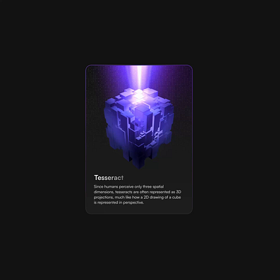 Tesseract card animation 3d animation card cube graphic design ui