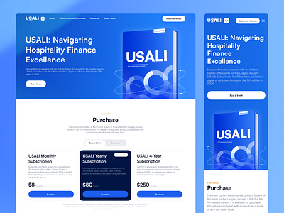 USALI. Landing Page & Mobile Adaptive book branding corporate design dribbble graphic design home page illustration landing page logo main page minimalism mobile prices ui ux vector web web design website