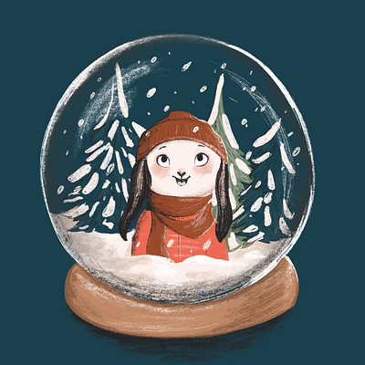 Boule à Neige - Pipouette bonnet boule à neige children children book design enfants graphic design hiver illustration jeunesse lapin livre jeunesse neige sapins winter émotion