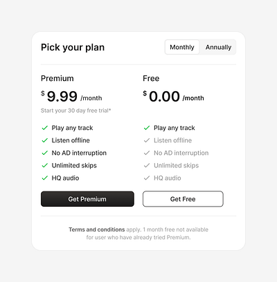 Pricing Section design figma landing page ui design uiux user experience user interface