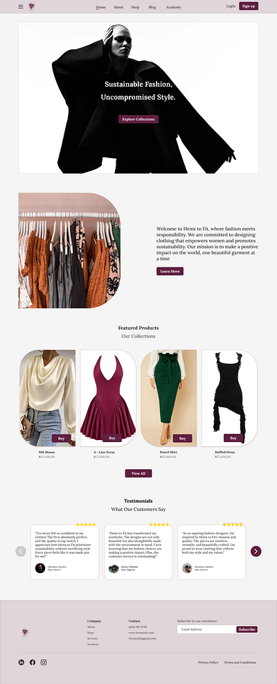 Fashion E-Commerce Design design figma landingpage ui uidesign