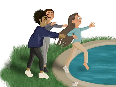 La piscine - C'Emma Vie ! adolescence amitié aventure children children book collège design enfance graphic design harcèlement illustration jeunesse livre jeunesse