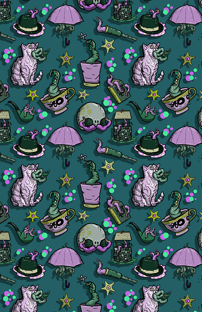 Tentacles Where Tentacles Oughtn't Be - Surface Pattern Design branding illustration repeating pattern surface design surface pattern design textiles