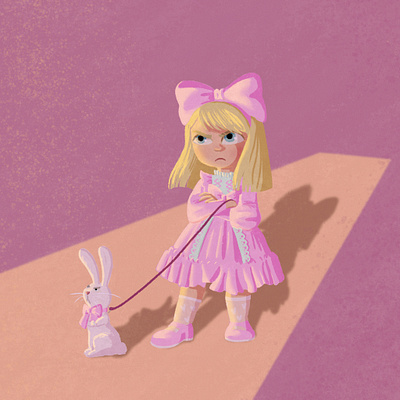 Alice est mécontente alice alice au pays des merveilles children colère design enfant graphic design illustration jeunesse lapin lolita lumière mécontente porte rose