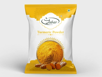 Turmeric Powder Pouch Design box design graphic design indian spices label design logo design pouch design pouch packaging spices spices packaging turmeric packaging turmeric powder turmeric powder pouch design