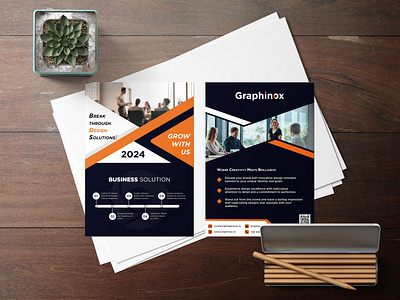 Graphinox Business Solution Flayer Design branding business solution flayer design design flayer design graphic design illustration logo logo design typography ui ux vector