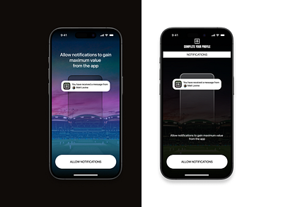 Notifications setup - onboarding phase iphone app login mobile app notifications onboarding signup