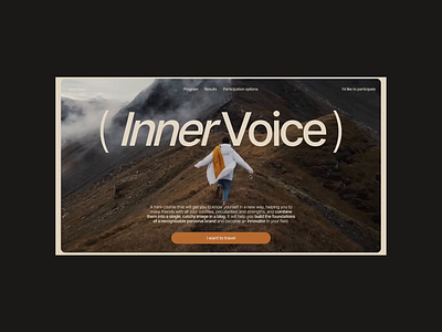 Inner Voice / Landing page animation blogging design digital designer figma tilda tours travelling typography ui video web design web designer