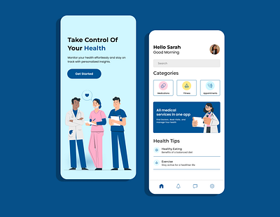 Health App UI design e commerce health app health app concepts health care ui health goals health planners health tech healthcare mobile app healthy lifestyle illustration medical app minimal ui ui ui design user interface visual design wellness design