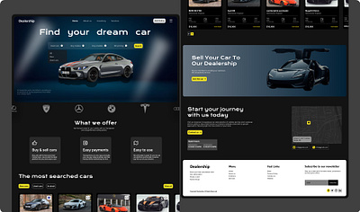 Car Dealership Website Landing page UI design car dealership design ui uiux ux