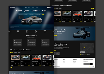 Car Dealership Website Landing page UI design car dealership design ui uiux ux