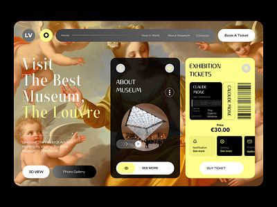 The Louvre Concept art design gallery graphic design land landig page landing minimalism museum ui музей