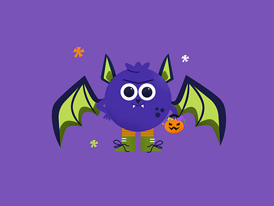 Fruits X Halloween: Spooky Squad! bat blueberry candy character costume fruits halloween illustration pumkin spooky sticker sweets treats trickortreat vector