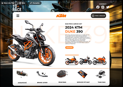 Ktm design for motozavod design e commerce figma motorcycle ui ux