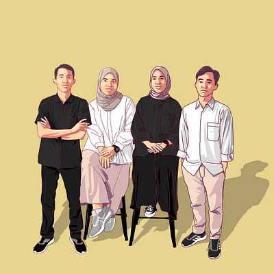 A Vectorized of Our Team collaboration creativecollab creativeteam designcommunity designsquad designtogether digitalart dribbbleshowcase ilustration meettheteam people simplevector teamportrait teamvibes teamwork vector vectorart vectordesign vectorillustration vectorpeople