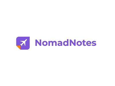 NomadNotes application brand branding design font icon identity illustration it letter logo logotype notes plane startup travel web