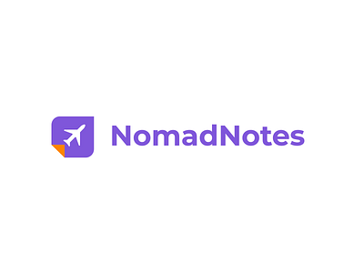 NomadNotes application brand branding design font icon identity illustration it letter logo logotype notes plane startup travel web