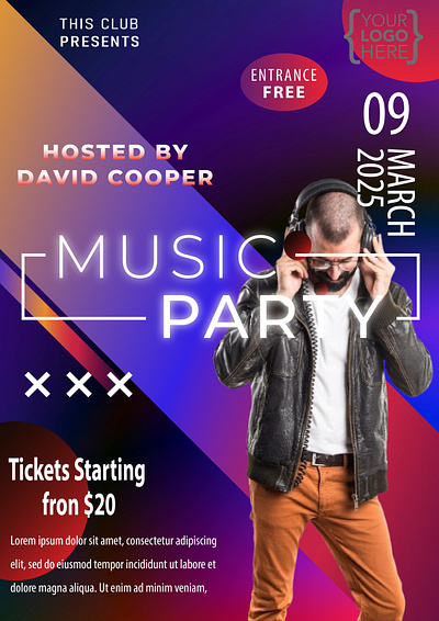 Music Party Poster Design banners branding brochures businesscards design flyerdesign flyerdesigner flyerdesigns flyers graphicdesign graphicdesigner graphics logo marketing posters printing sticker