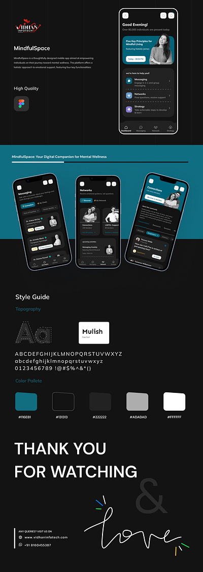 MindfulSpace: Your Mental Wellness Companion appdesign communitysupport darkmodedesign dribbbledesign emotionalsupport holistichealth mentalhealthmatters mentalwellness selfcareapp therapyapp uiuxdesign wellnessjourney wellnessplatform
