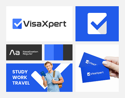 VisaXpert Logo | Brand Identity Design abstract logo branding check mark creative design graphic design logo logo designer logo maker logo mark minimal minimalist modern v logo visa logo