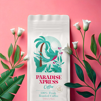 Paradise Xpress Coffee coffee coffee bean coffee packaging coffee pouch food food packaging packaging packaging designer