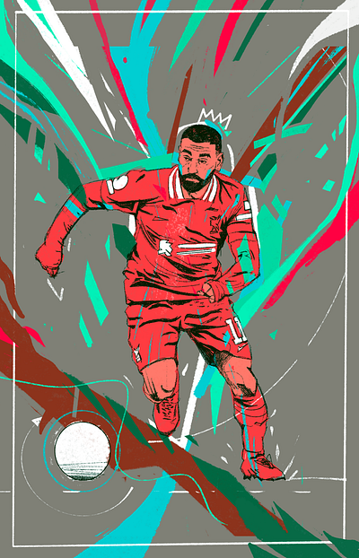 The King character fc liverpool football football illustration illustrated football illustration illustrator mo salah people portrait portrait illustration procreate soccer soccer illustrated