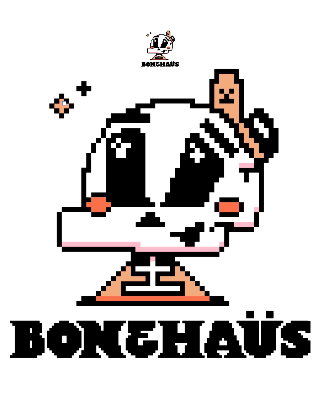 BitHaüs 8bit boston character character design emoji emote icon illustration illustrator retro simple skeleton skull vector video game