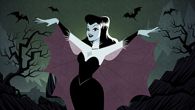 Vampira bat charavterdesign halloween illustration vamipre