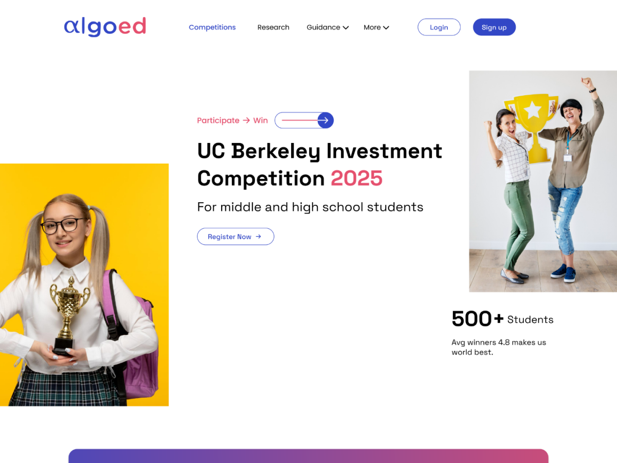 Investment Competition Landing Page design ui ui design uidesign uiux ux
