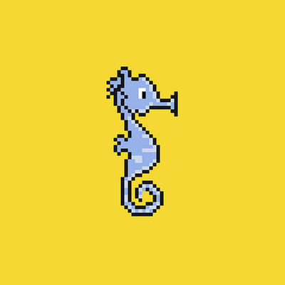 Seahorx in Pixel Art 16 bit 8 bit ase sprite branding colorful design game graphic design logo mark nintento pixel art pixels sea creature searhorse video game