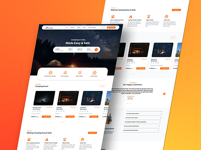 Exoticamp - Camp/Travel Landing Page app ui branding camp camping design landing page login page travel ui