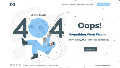 404 Error Page.... app design e learning figma typography ui ux