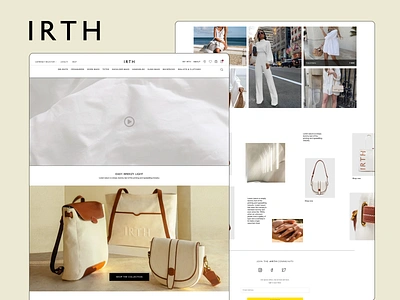 IRTH - House of Titan aesthetics bags design design language landing page landing page design webpage