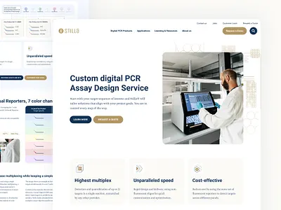 Stilla Technologies Webdesign assays clean desktop graphic design health illustration light medical medtech pcr scientific tech technical ui ui design webdesign website