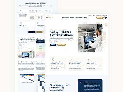 Stilla Technologies Webdesign assays clean desktop graphic design health illustration light medical medtech pcr scientific tech technical ui ui design webdesign website