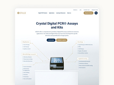 Stilla Technologies Webdesign assays clean desktop graphic design health illustration light medical medtech pcr scientific tech technical ui ui design webdesign website